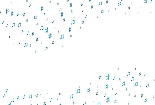 Light BLUE vector texture with musical notes.