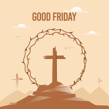 Good Friday, vector illustration of Jesus Christ Crucifixion.