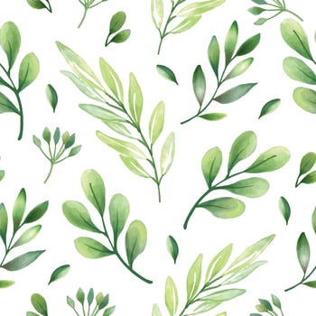 Cute green foliages seamless pattern for fabric or wallpaper vector