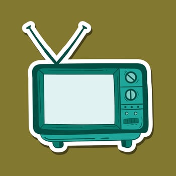 hand drawn vintage television doodle illustration for stickers etc vector