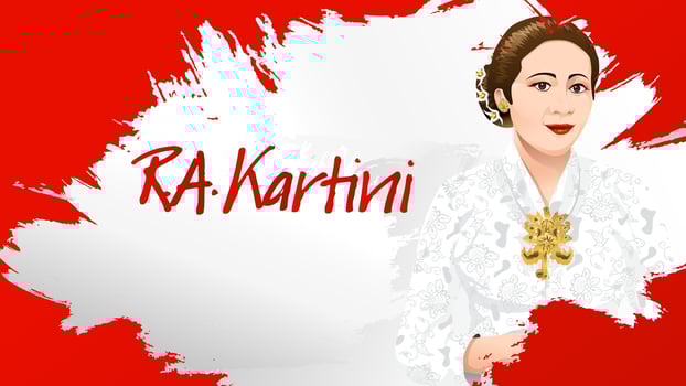 Kartini Day, R A Kartini the heroes of women and human right in Indonesia. banner template design background - Vector