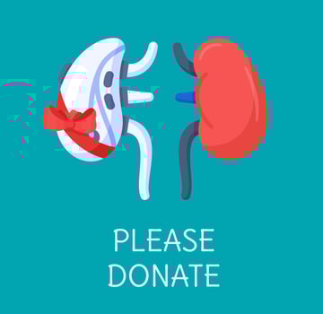 Vector illustration of the concept of please donate. Help a sick person. Difficult help.