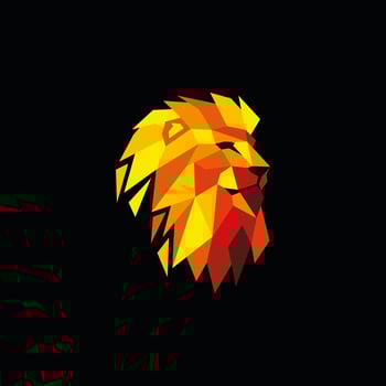 Lion Head Technology Logo Design Vector Illustration