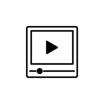 Video, Play, Film, Player, Movie Solid Line Icon Vector Illustration Logo Template. Suitable For Many Purposes.