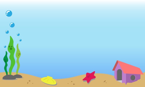 Aquarium background and copy space area. Suitable for children product vector