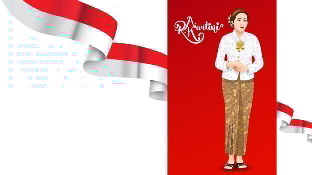 Kartini Day, R A Kartini the heroes of women and human right in Indonesia. banner template design background - Vector
