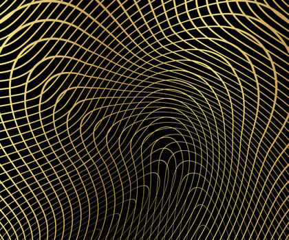 Gold luxurious circle pattern with golden wave lines over. Abstract background, vector illustration