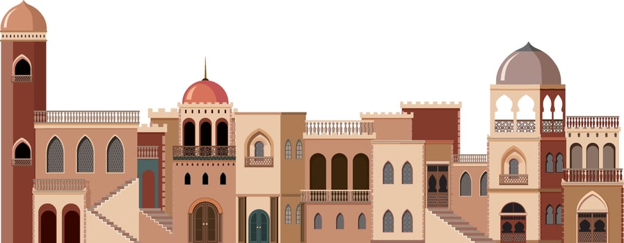 Buildings made of bricks in the city vector