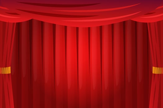 red curtain show vector