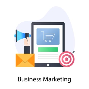 A business marketing flat concept icon vector