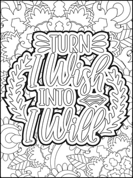 Motivational quotes coloring page. Inspirational quotes coloring page. Affirmative quotes coloring page. Positive quotes coloring page. Good vibes. Swear word coloring page. Motivational typography. vector