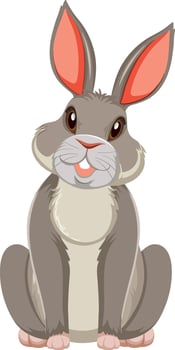 Cute bunny sitting alone vector