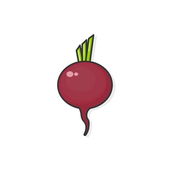 Cartoon icon of radish illustration vector