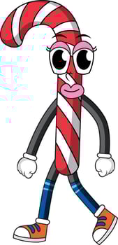 A candy cartoon character on white background vector