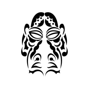 The face of the leader in the style of Polynesian ornaments. Samoan tattoo designs. Isolated. Vector