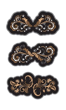 Set of Colored print with flowers in Simple style. Good for backgrounds and prints. vector