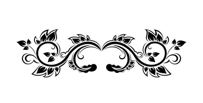 Vintage Baroque Victorian frame border corner monogram floral ornament leaf scroll engraved retro flower pattern vector