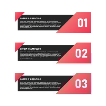 black and pink rectangular infographic template vector