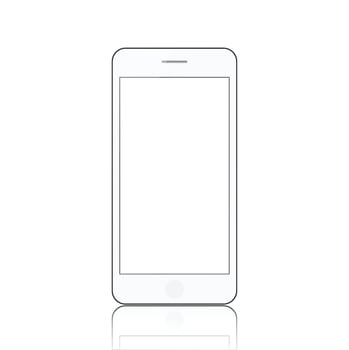 New realistic mobile smart phone modern style isolated on white background. vector
