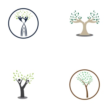 human tree and antler logo concept design template vector