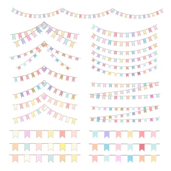 Party flags set isolated on white background. Vector illustration.