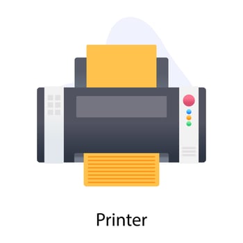 Photo printer in conceptual editable icon, office machine vector