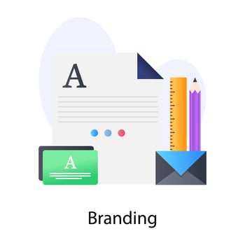 Branding icon of flat conceptual style, vector