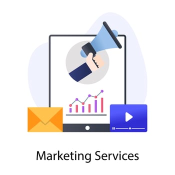 Marketing services flat icon, trendy concept design vector