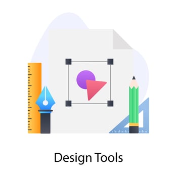 A design tools icon in flat design vector