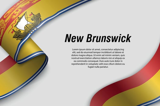 Waving ribbon or banner with flag Province of Canada vector