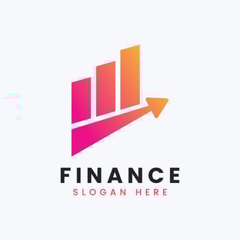 Creative growth data finance modern accounting logo design vector