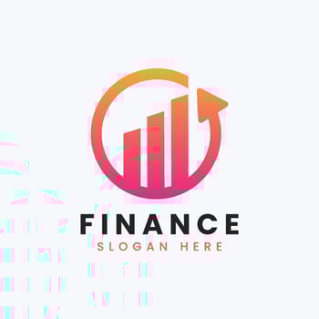 Creative growth data finance modern accounting logo design vector