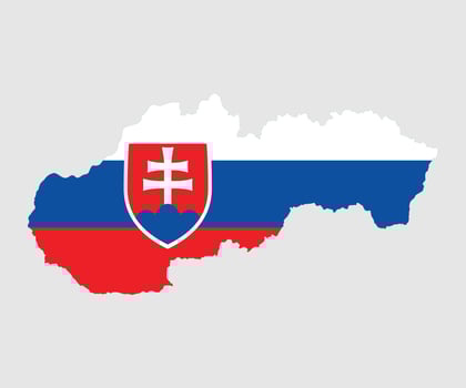 Map and flag of Slovakia vector