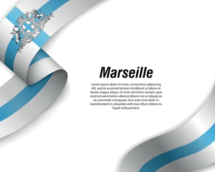 Waving ribbon with flag vector