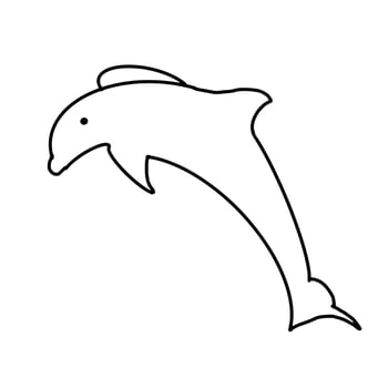 Under the sea Dolphin Fish Animal Natural Environment doodle vector