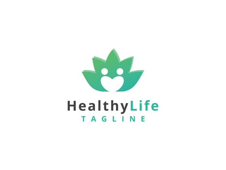healthy life logo template, flower and medical concept vector