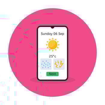 Trendy flat design of mobile weather app icon vector