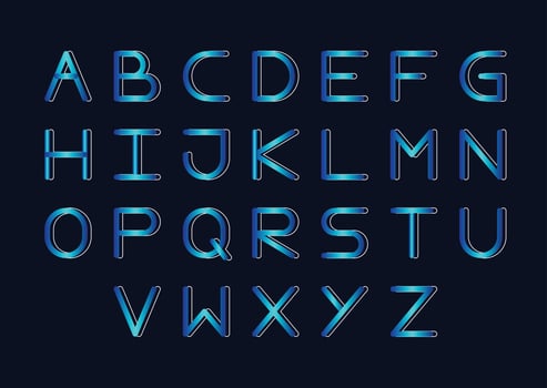 Set of Neon Alphabets design free vector