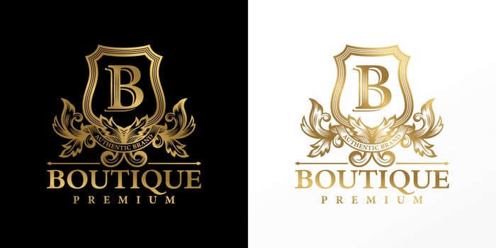 Luxury logo monogram crest template design vector illustration. Royal brand vintage vignette ornaments.