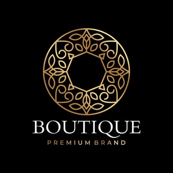 Luxury logo monogram crest template design vector illustration. Royal brand vintage vignette ornaments.