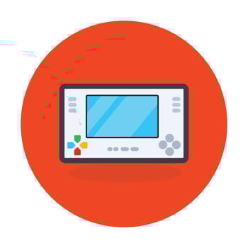 A video game vector style, flat rounded icon