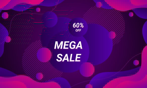 Abstract gradient sale background with fluid. vector