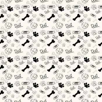 cute dog and pet puppy vector pattern background, graphic funny dog fabric pattern. happy dog wallpaper and cover