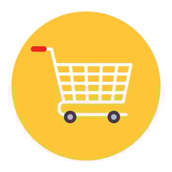 Editable flat rounded design of grocery basket icon vector