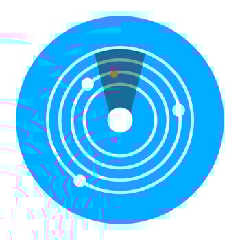 Icon of radar tracking flat modern design vector