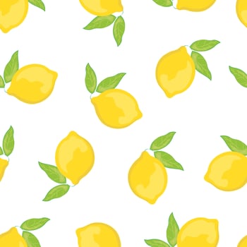 Seamless pattern with hand drawn lemons. vector