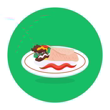 An icon of wrap sandwich with ketchup, editable vector