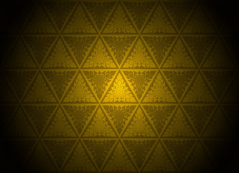 Damask Style Thai Art Pattern Background Triangle Shape vector