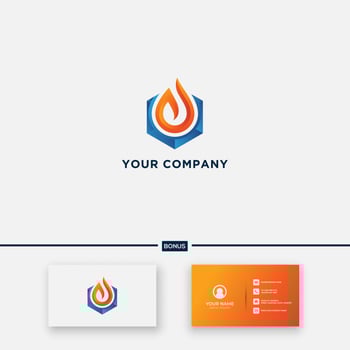 power gas fire gradient control oil vector logo