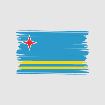 Aruba Flag Brush Strokes. National Flag vector
